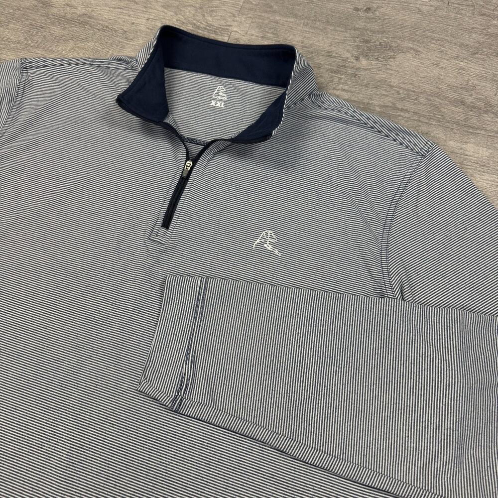 Rhoback Pullover Men XXL Striped Quarter Zip Athletic Stretch Golf Performance